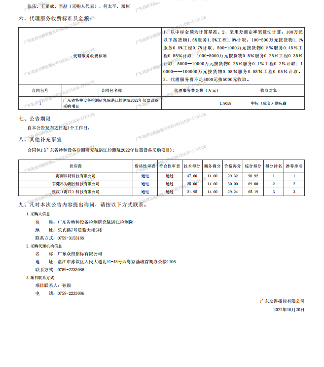 2022年湛江檢測院檢驗(yàn)檢測儀器設(shè)備采購項(xiàng)目【項(xiàng)目編號(hào)：ZDZJ22-Z21134】中標(biāo)公告(圖2)